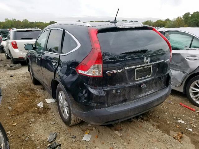 5J6RM4H77EL094592 - 2014 HONDA CR-V EXL BLACK photo 3