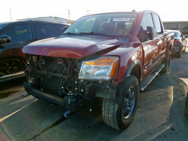 1N6BA0EC7FN502599 - 2015 NISSAN TITAN S RED photo 2