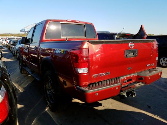 1N6BA0EC7FN502599 - 2015 NISSAN TITAN S RED photo 3