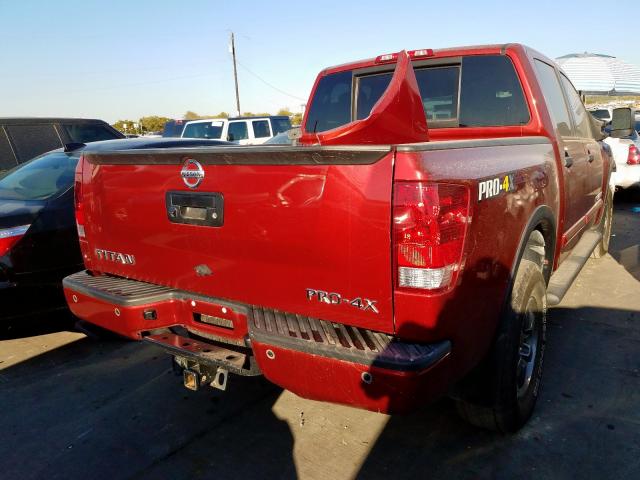 1N6BA0EC7FN502599 - 2015 NISSAN TITAN S RED photo 4