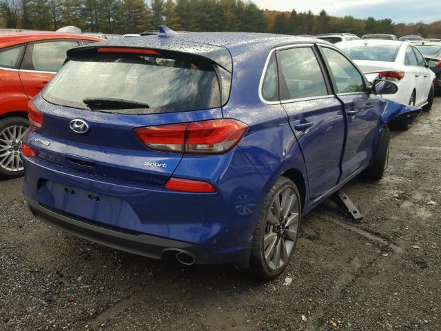 KMHH55LC8JU075235 - 2018 HYUNDAI ELANTRA GT BLUE photo 4