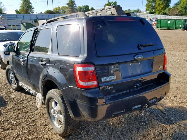 1FMCU9DG9BKA27455 - 2011 FORD ESCAPE XLT BLACK photo 3