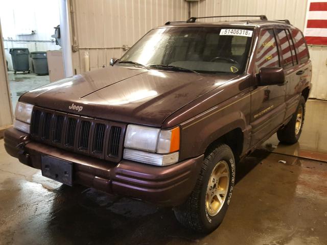 1J4GZ78Y9VC518406 - 1997 JEEP GRAND CHER MAROON photo 2