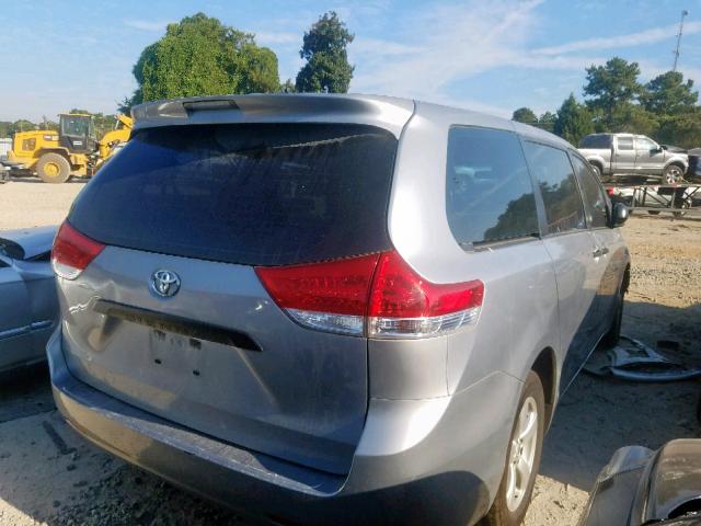 5TDZK3DC4ES522268 - 2014 TOYOTA SIENNA GRAY photo 4