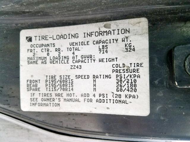 1G8ZG1279VZ274104 - 1997 SATURN SC2 GRAY photo 10