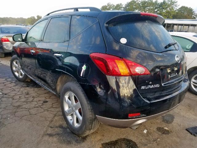 JN8AZ18U79W103471 - 2009 NISSAN MURANO S BLACK photo 3