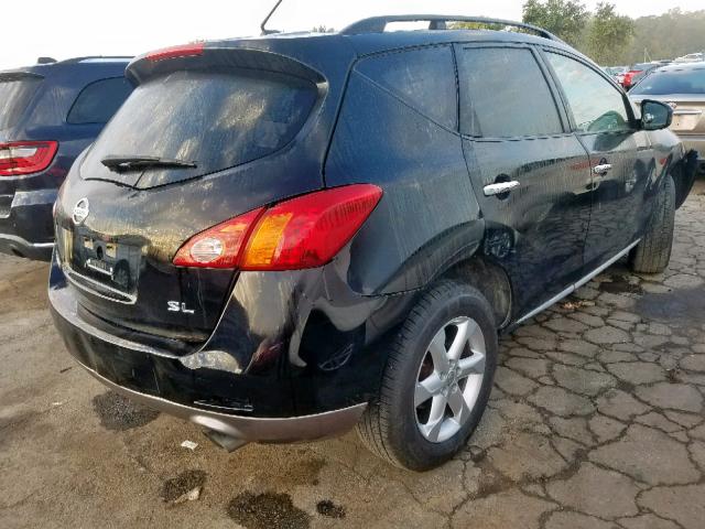 JN8AZ18U79W103471 - 2009 NISSAN MURANO S BLACK photo 4