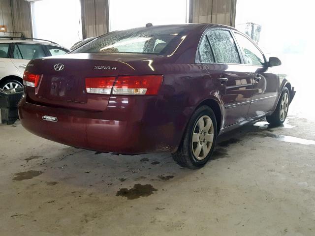 5NPET46C77H271799 - 2007 HYUNDAI SONATA GLS MAROON photo 4