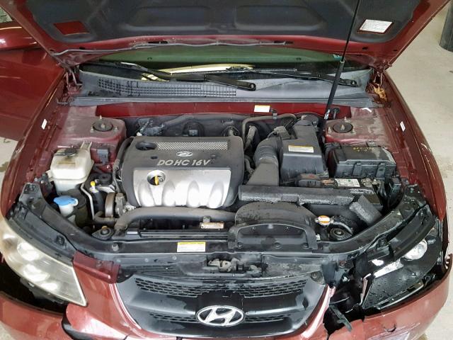 5NPET46C77H271799 - 2007 HYUNDAI SONATA GLS MAROON photo 7