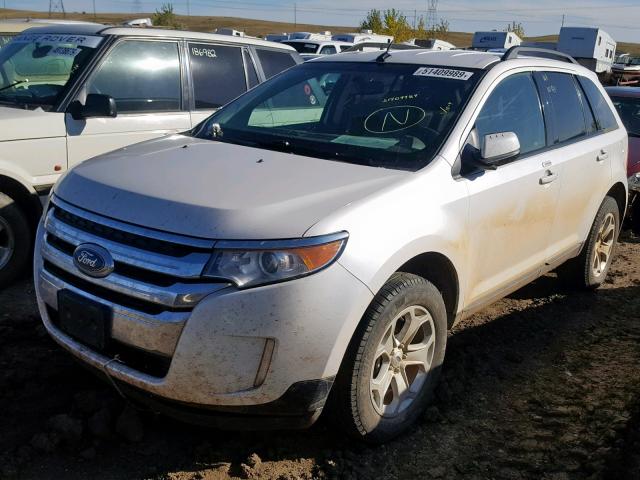 2FMDK4JC8EBB30489 - 2014 FORD EDGE SEL WHITE photo 2