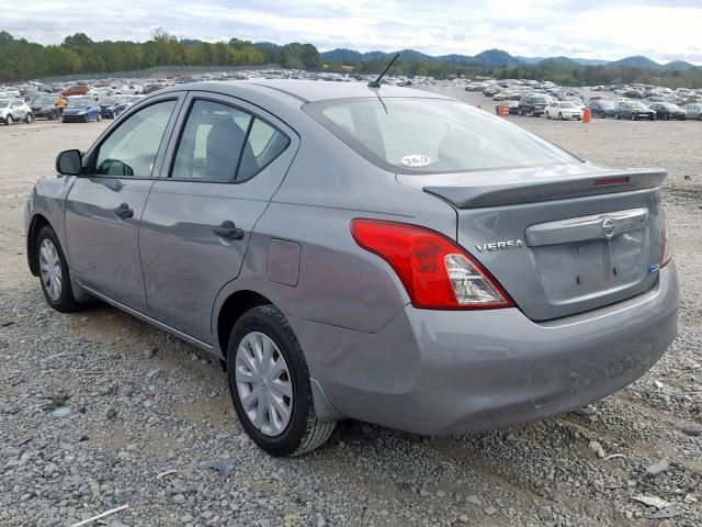 3N1CN7AP0DL872340 - 2013 NISSAN VERSA S GRAY photo 3