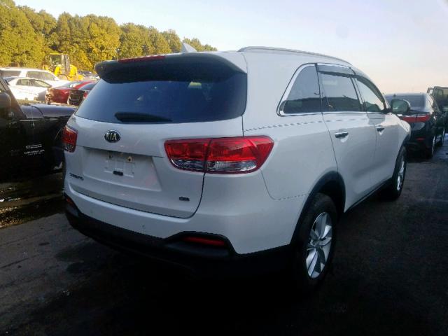 5XYPG4A36HG257843 - 2017 KIA SORENTO LX WHITE photo 4