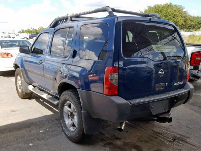 5N1ED28YX4C625988 - 2004 NISSAN XTERRA XE BLUE photo 3