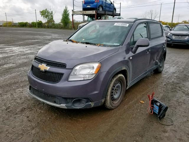 KL77P2EM9CK569792 - 2012 CHEVROLET ORLANDO LT GRAY photo 2