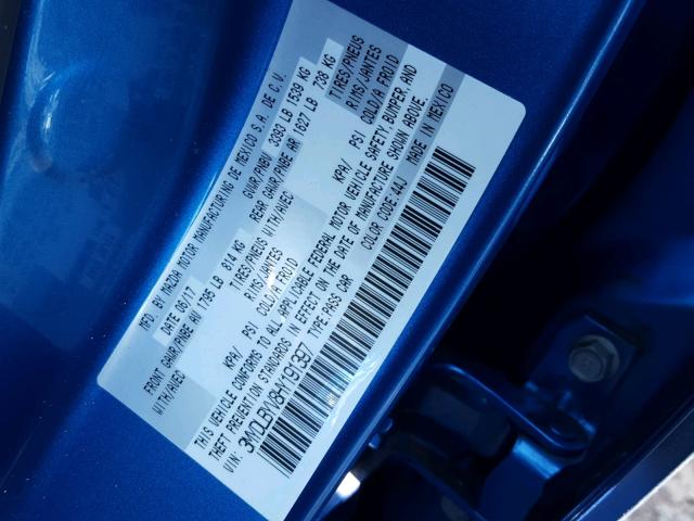 3MYDLBYV8HY191397 - 2017 TOYOTA YARIS IA BLUE photo 10