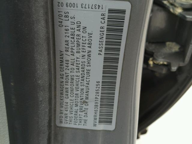 WVWRH63B91P285256 - 2001 VOLKSWAGEN PASSAT GLX 灰色 照片 10