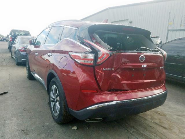 5N1AZ2MH2JN158099 - 2018 NISSAN MURANO S RED photo 3