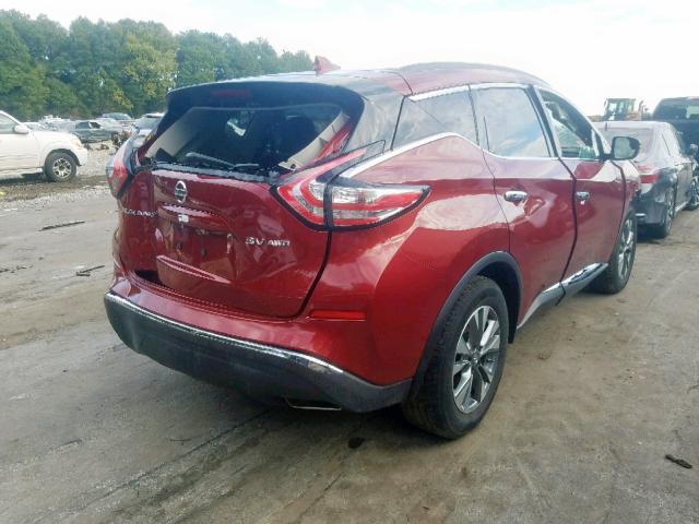 5N1AZ2MH2JN158099 - 2018 NISSAN MURANO S RED photo 4