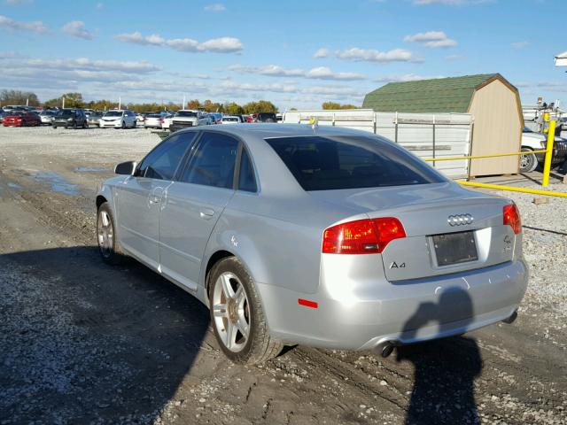 WAUAF78E88A047131 - 2008 AUDI A4 2.0T SILVER photo 3