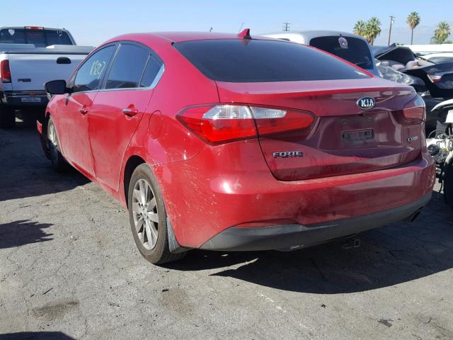 KNAFX4A85E5138951 - 2014 KIA FORTE EX RED photo 3