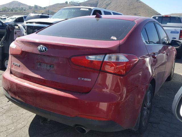 KNAFX4A85E5138951 - 2014 KIA FORTE EX RED photo 4