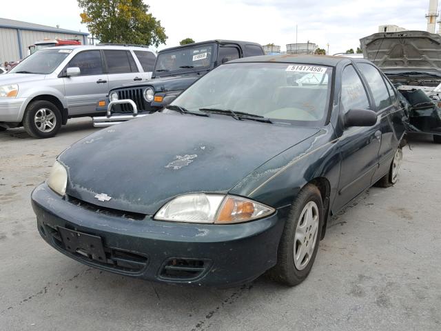 1G1JF524X27480759 - 2002 CHEVROLET CAVALIER L GREEN photo 2