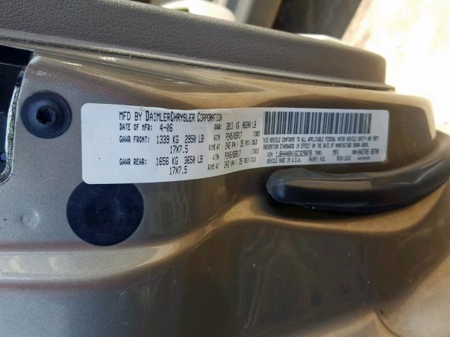 1J8HH48N16C329079 - 2006 JEEP COMMANDER ოქროსფერი ფოტო 10