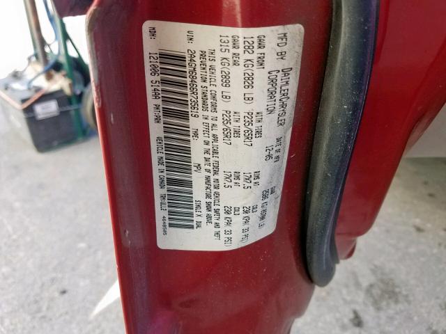 2A4GM68466R735619 - 2006 CHRYSLER PACIFICA T RED photo 10