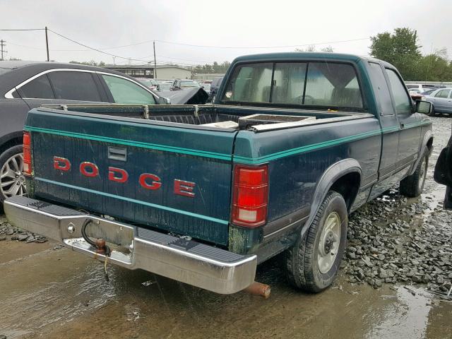 1B7GL23Y9PS277523 - 1993 DODGE DAKOTA GREEN photo 4