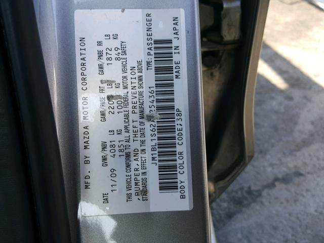 JM1BL1S62A1254361 - 2010 MAZDA 3 S GRAY photo 10