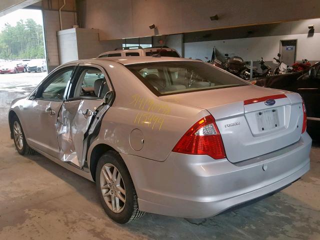 3FAHP0GA6AR190892 - 2010 FORD FUSION S SILVER photo 3