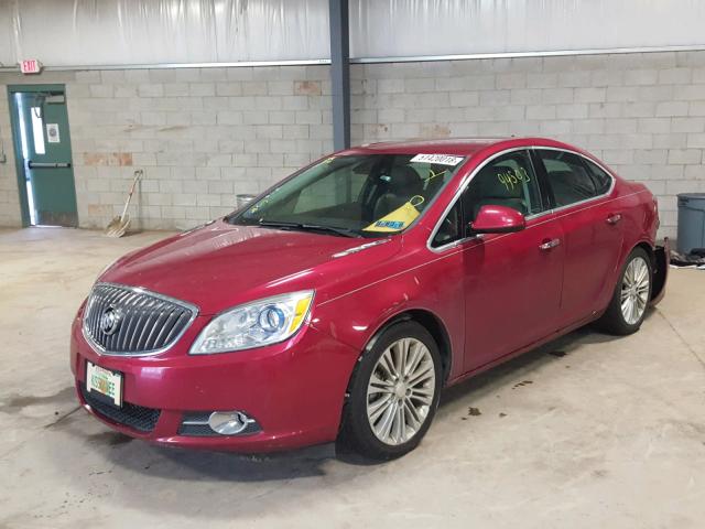 1G4PP5SK9E4171718 - 2014 BUICK VERANO MAROON photo 2