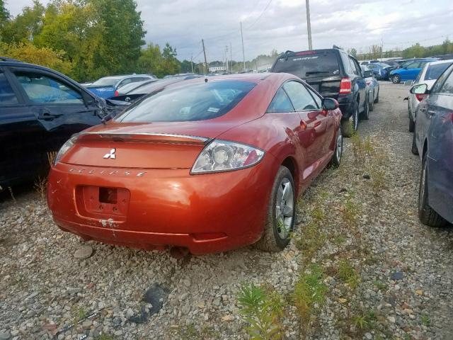 4A3AK24F97E019150 - 2007 MITSUBISHI ECLIPSE GS ORANGE photo 4