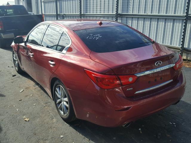 JN1CV7AR7GM251219 - 2016 INFINITI Q50 BASE RED photo 3