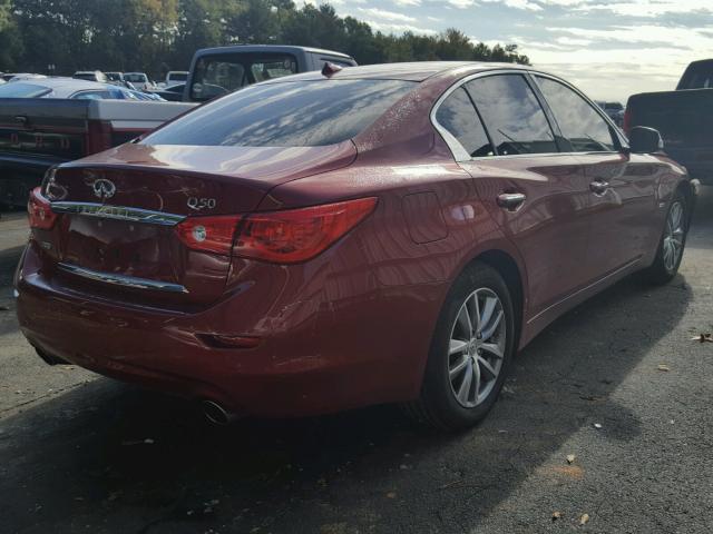 JN1CV7AR7GM251219 - 2016 INFINITI Q50 BASE RED photo 4