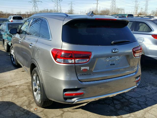 5XYPKDA59JG412780 - 2018 KIA SORENTO SX SILVER photo 3