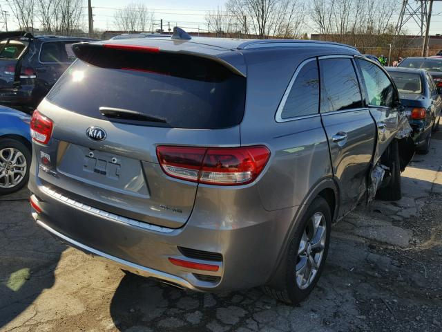 5XYPKDA59JG412780 - 2018 KIA SORENTO SX SILVER photo 4