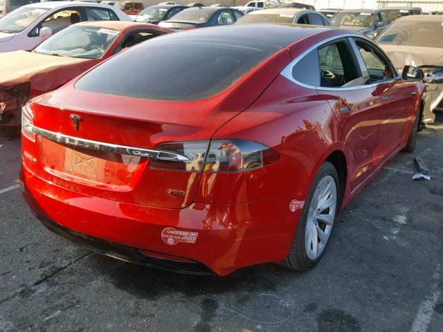 5YJSA1E25HF201248 - 2017 TESLA MODEL S RED photo 4