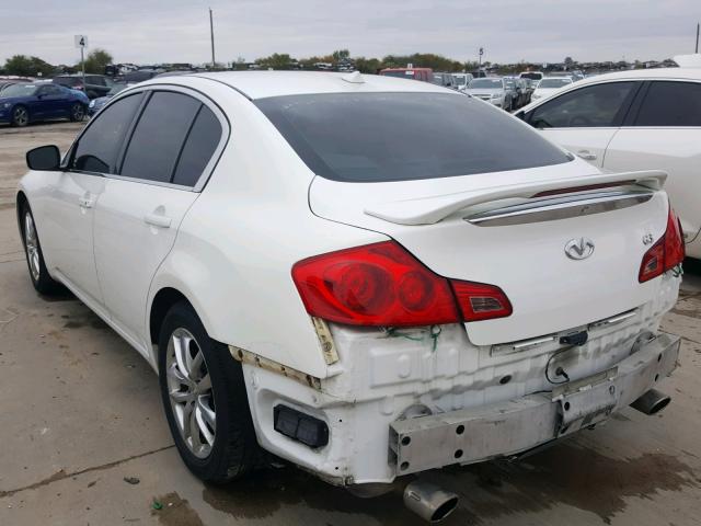 JNKCV61EX9M302749 - 2009 INFINITI G37 BASE WHITE photo 3