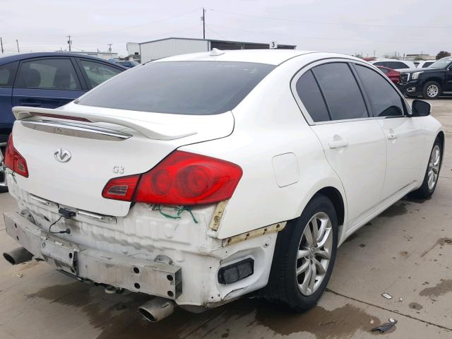 JNKCV61EX9M302749 - 2009 INFINITI G37 BASE WHITE photo 4