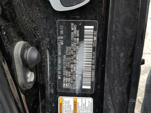 JF1ZNAA15D1709745 - 2013 TOYOTA SCION FR-S BLACK photo 10