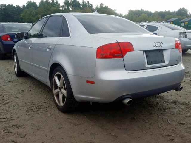 WAUDH78E17A013568 - 2007 AUDI A4 3.2 QUA SILVER photo 3