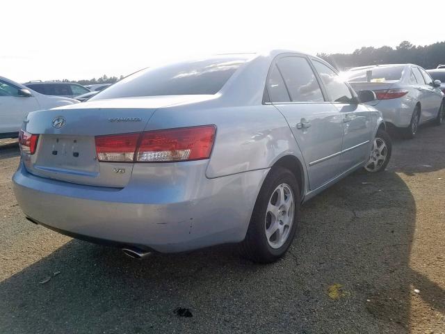 5NPEU46F36H069757 - 2006 HYUNDAI SONATA GLS BLUE photo 4