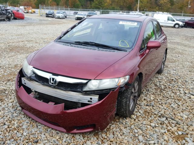 1HGFA16949L006769 - 2009 HONDA CIVIC EXL RED photo 2