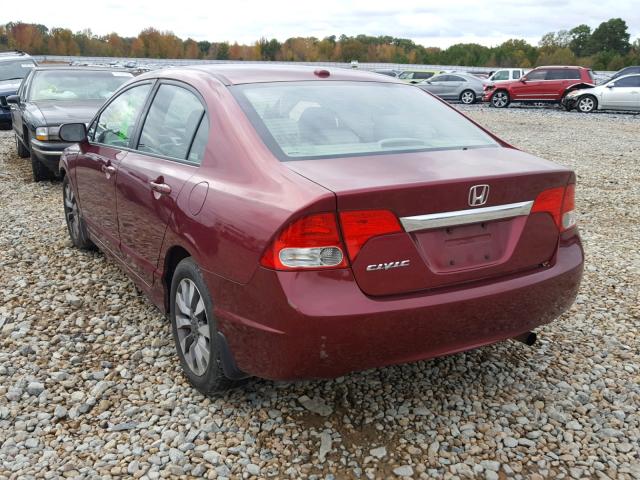 1HGFA16949L006769 - 2009 HONDA CIVIC EXL RED photo 3