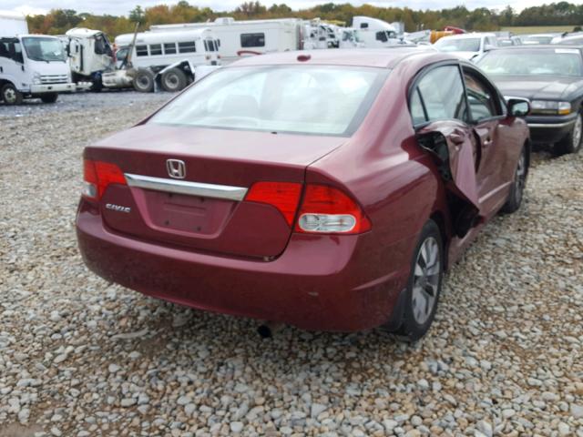 1HGFA16949L006769 - 2009 HONDA CIVIC EXL RED photo 4