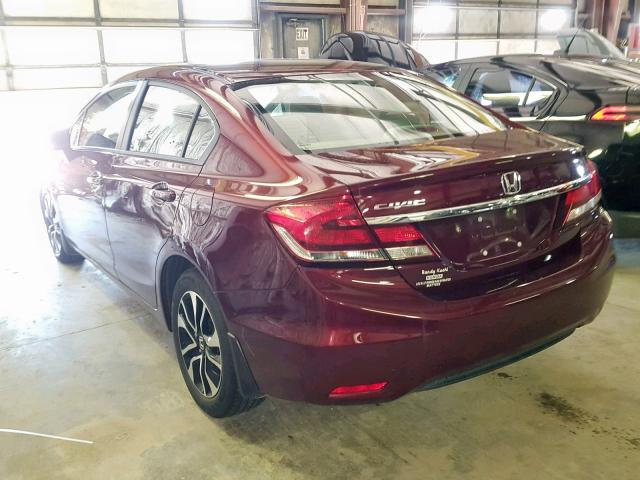 19XFB2F89EE024406 - 2014 HONDA CIVIC EX MAROON photo 3