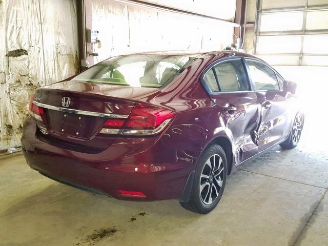 19XFB2F89EE024406 - 2014 HONDA CIVIC EX MAROON photo 4