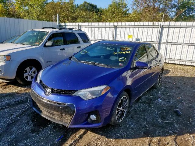 2T1BURHE5EC212200 - 2014 TOYOTA COROLLA L BLUE photo 2