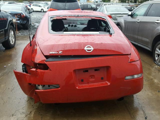 JN1AZ34EX5M655111 - 2005 NISSAN 350Z COUPE RED photo 9